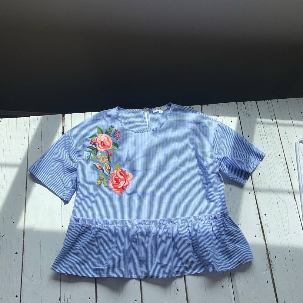 THML embroidered peplum top